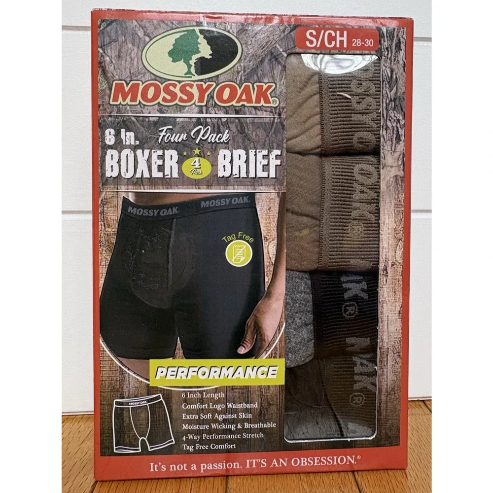 Mossy Oak 4 Pack Boxer Briefs Underwear Mens S 28-30